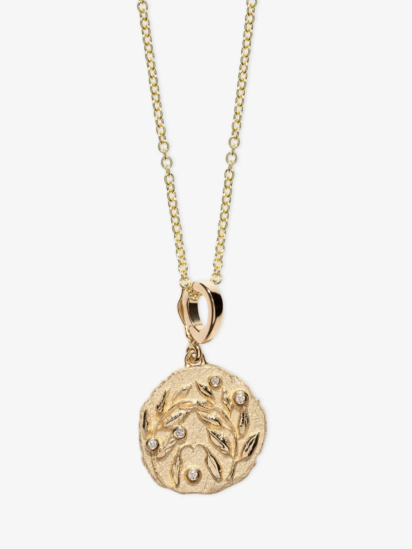 Olive Branch Small Coin with Diamonds<AZLEE Jewelry Best