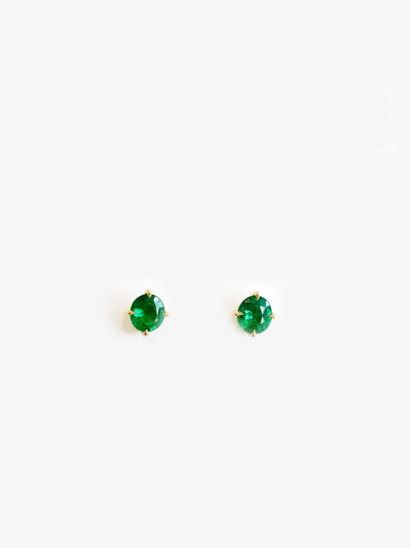 Oval Emerald Studs in Prongs<AZLEE Jewelry Store