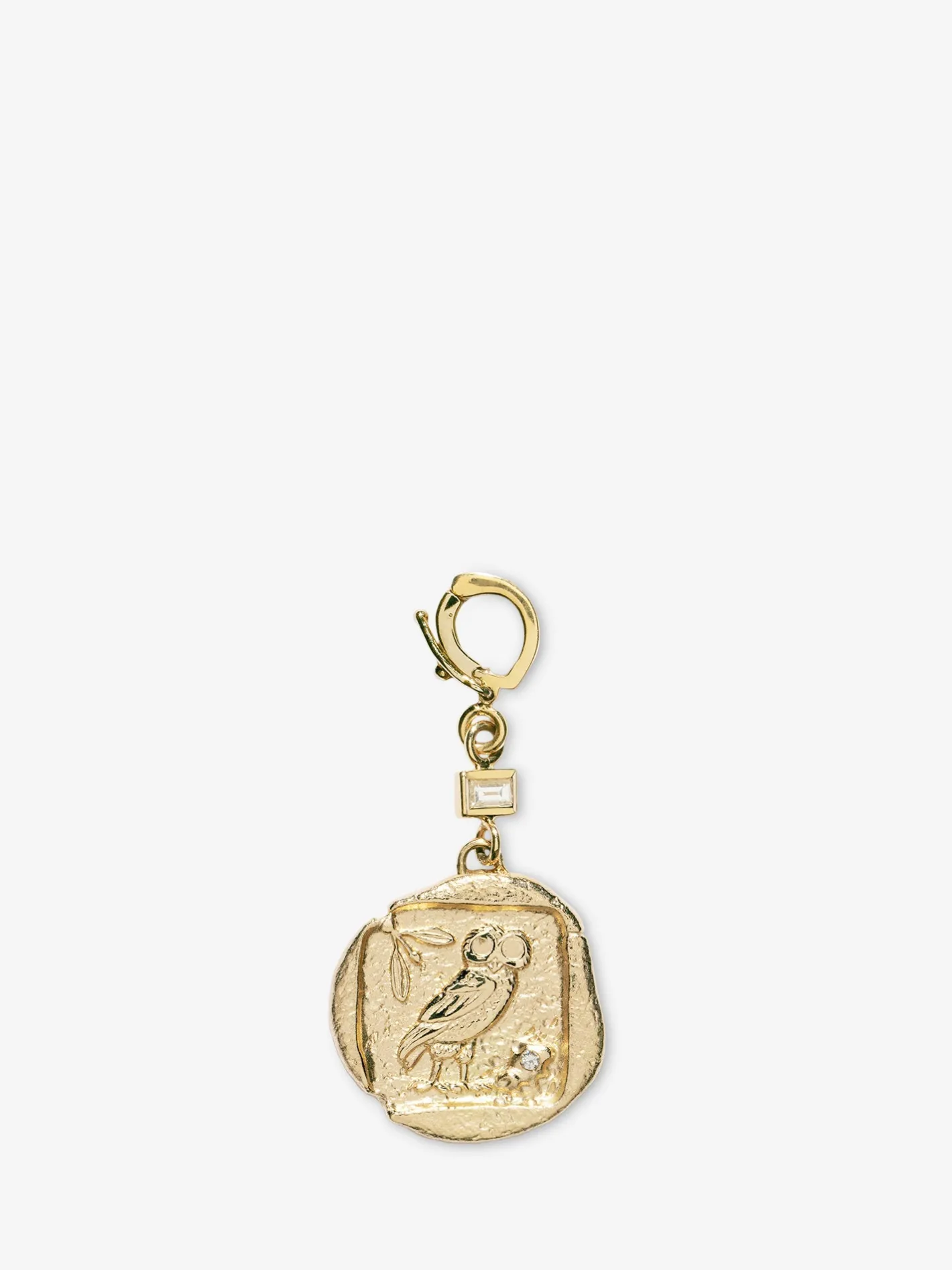 Owl of Athena Small Diamond Coin Charm<AZLEE Jewelry Clearance