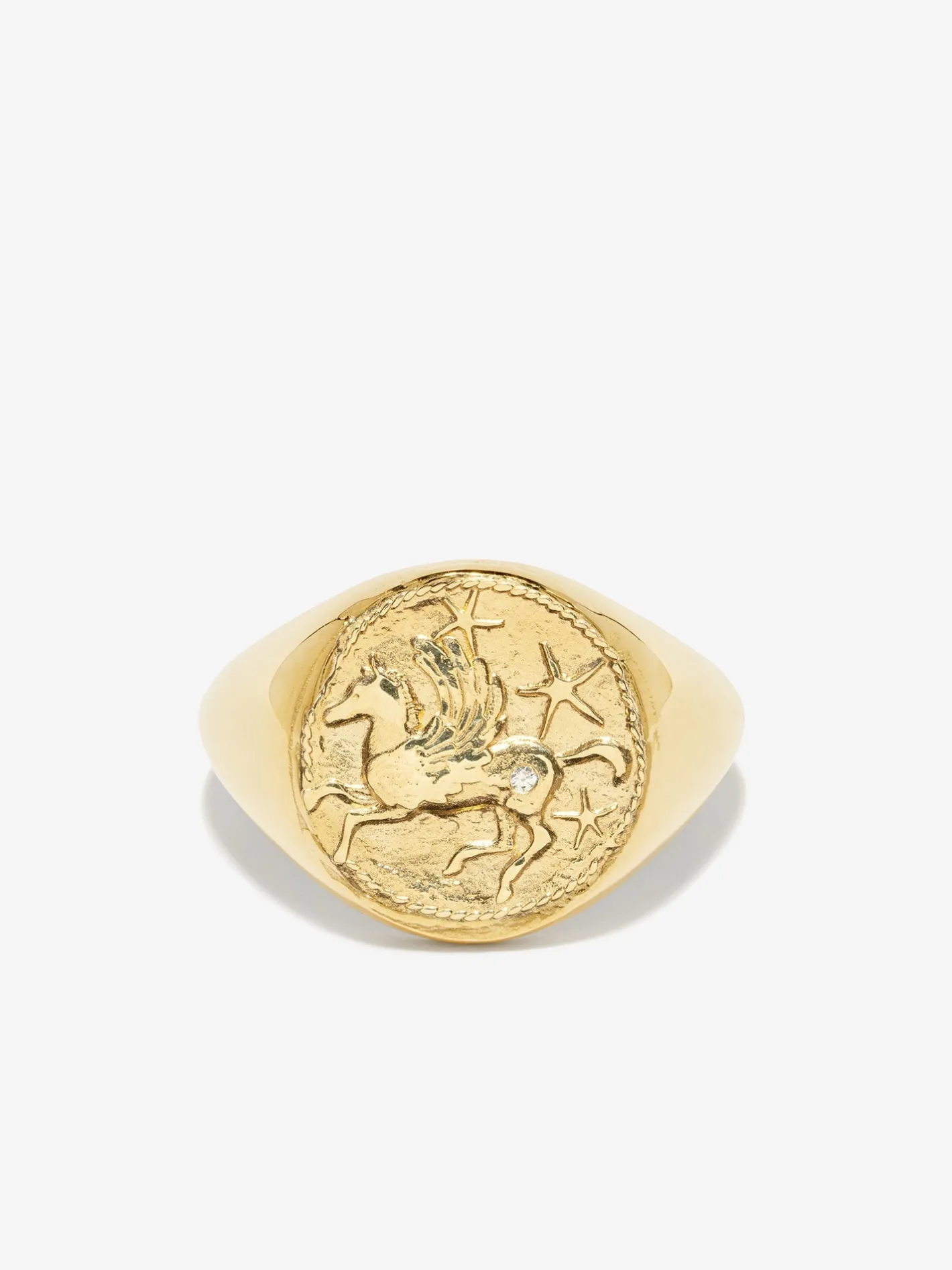 Pegasus Wisdom Coin Signet Ring<AZLEE Jewelry New