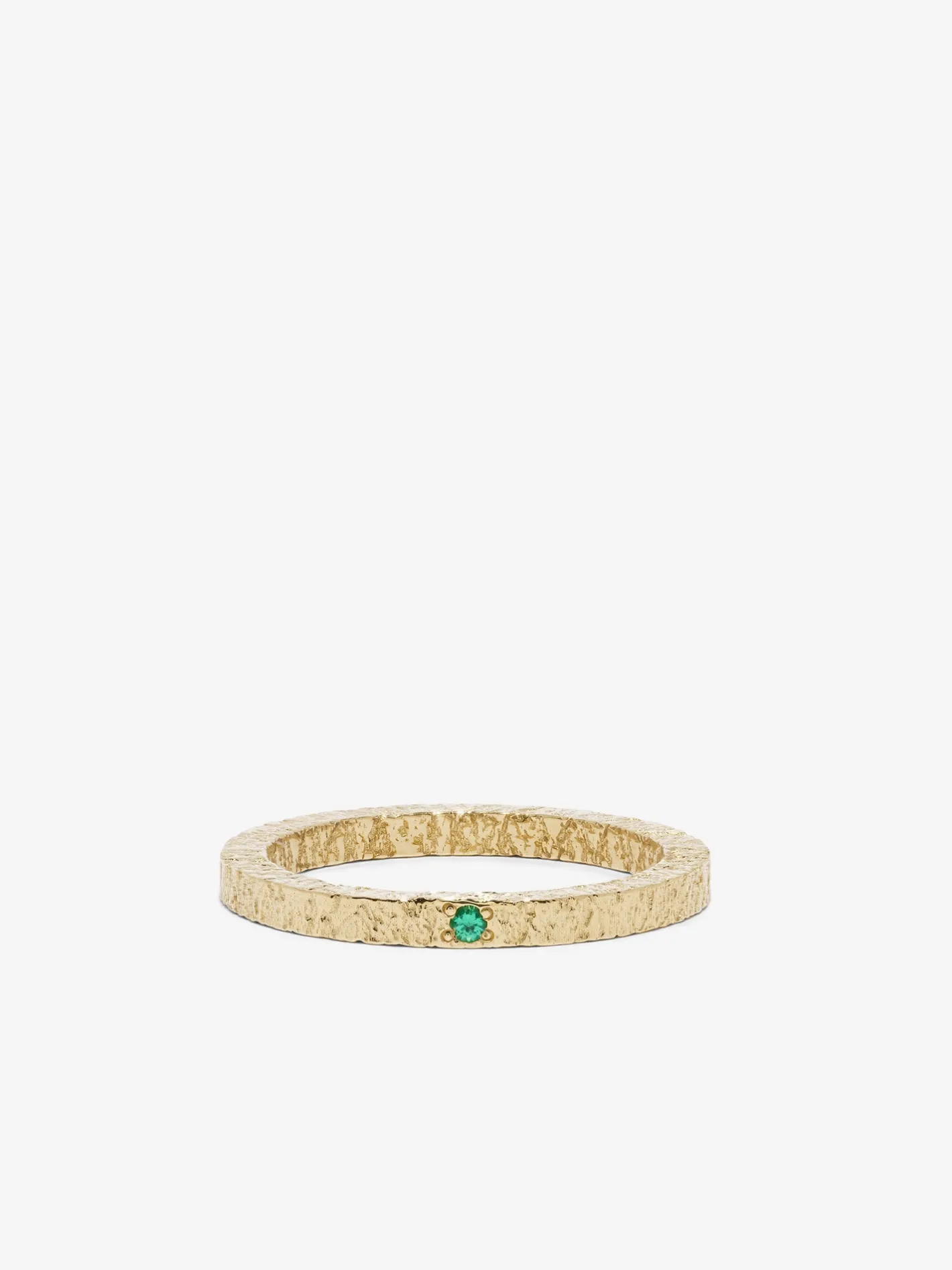 Petite Textured Emerald Band<AZLEE Jewelry Cheap