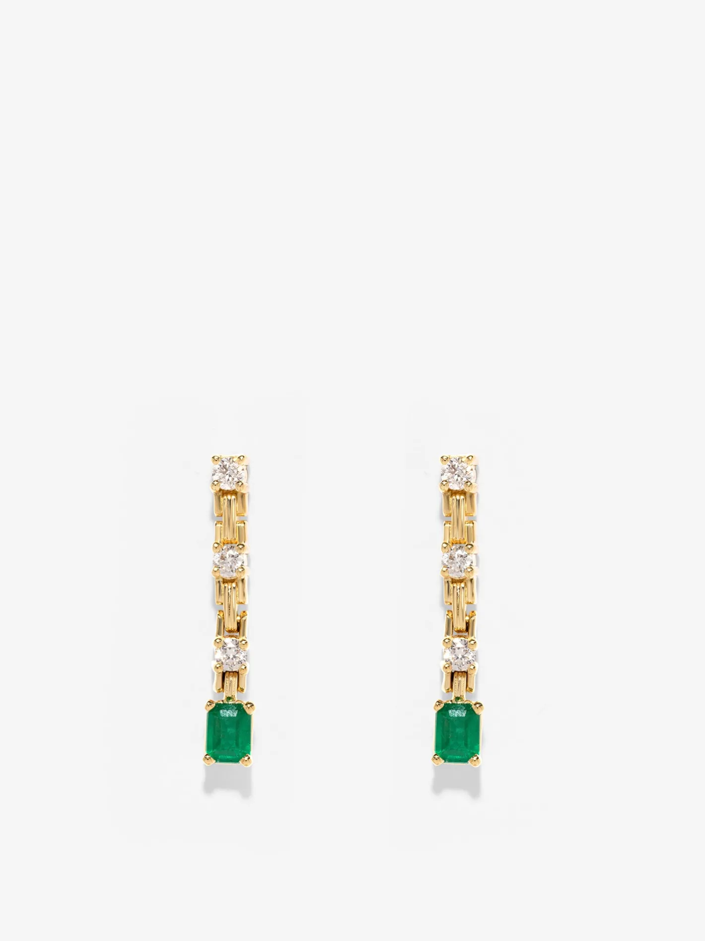 Pirouette Small Strand Diamond & Emerald Earrings<AZLEE Jewelry Outlet