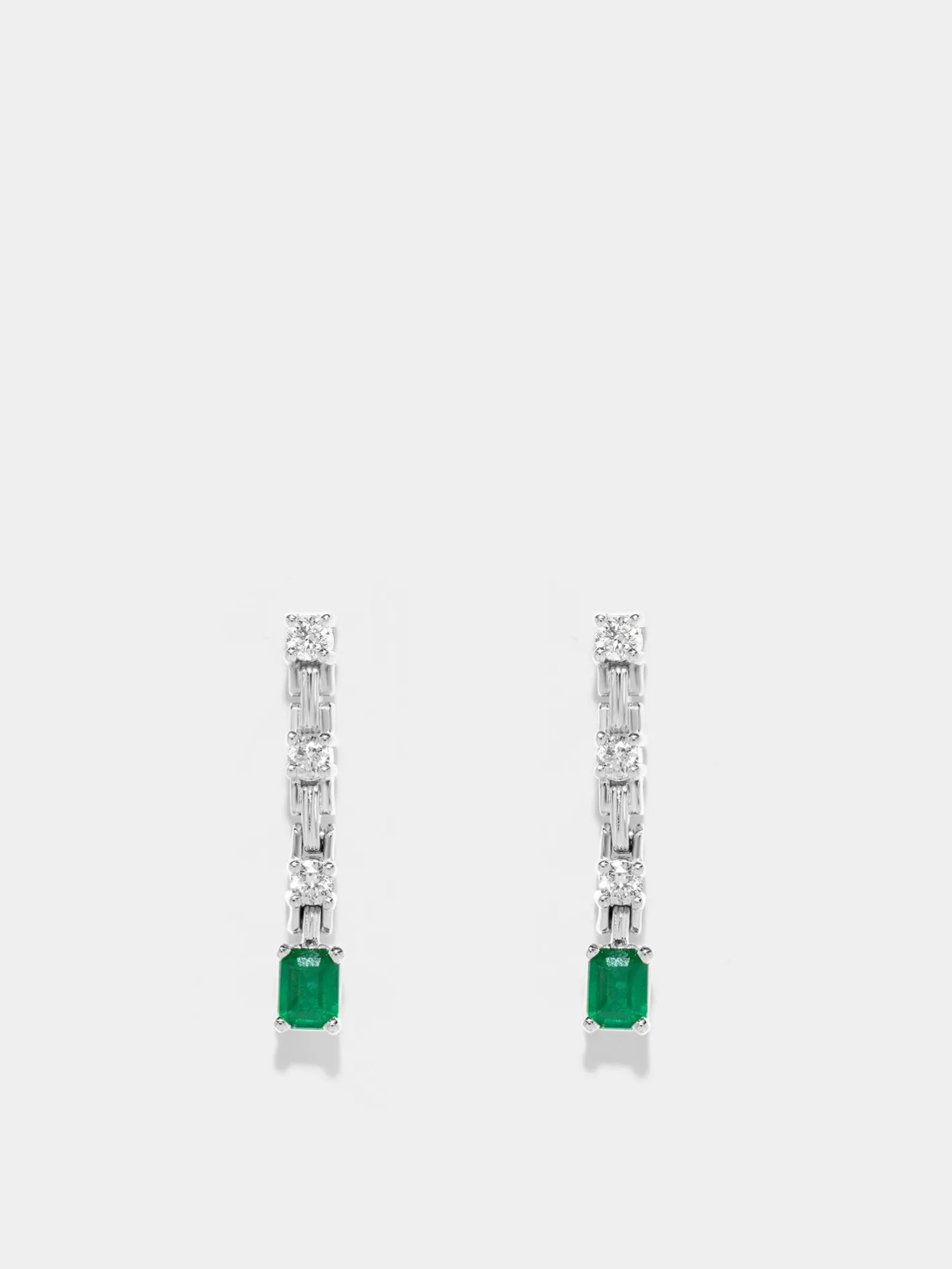 Pirouette Small Strand Diamond & Emerald Earrings<AZLEE Jewelry Outlet