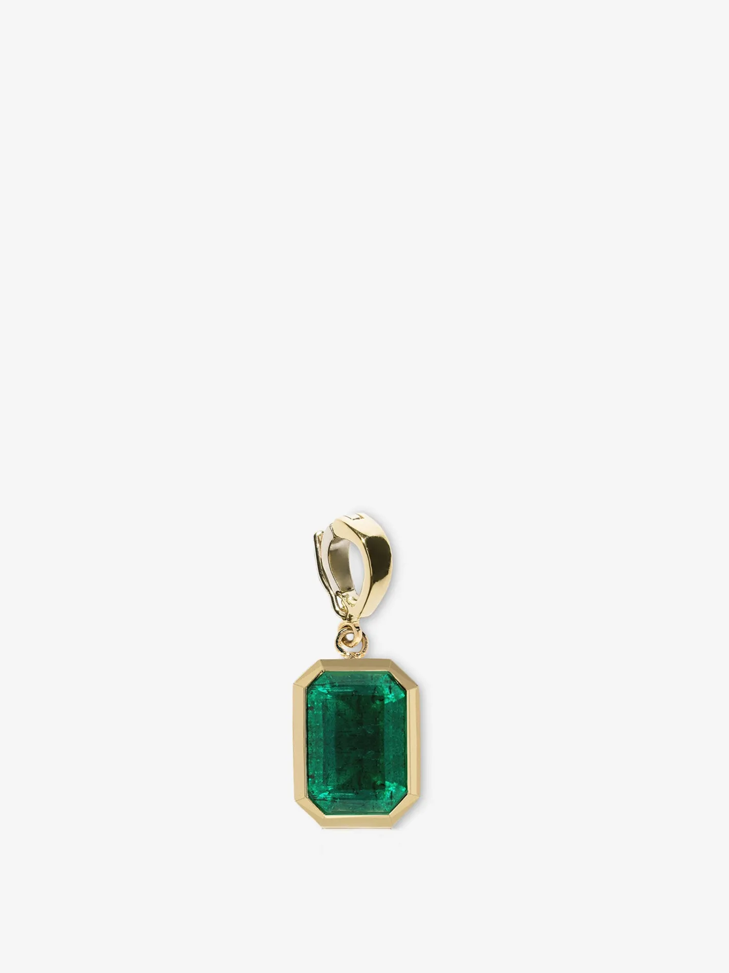 Rich Large Bezel Emerald Charm<AZLEE Jewelry Flash Sale