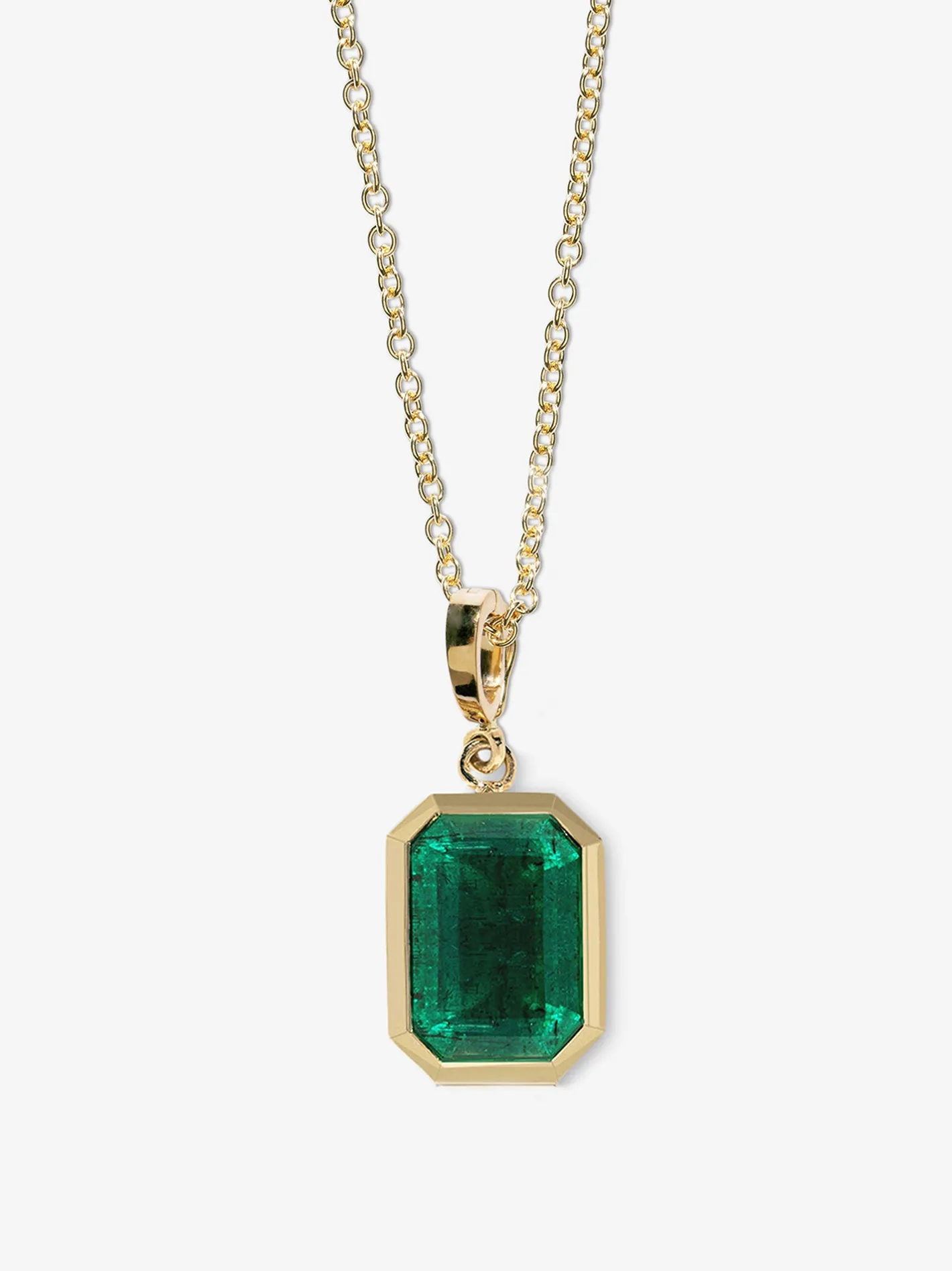 Rich Large Bezel Emerald Charm<AZLEE Jewelry Flash Sale