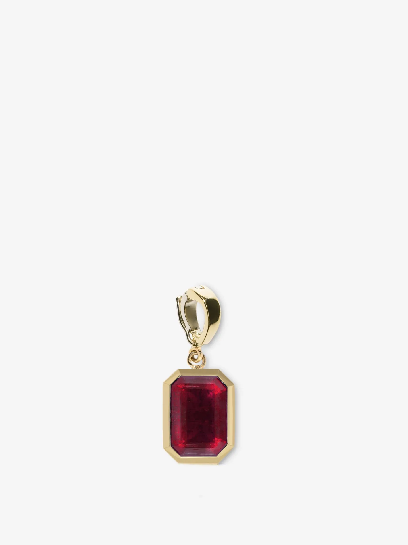 Rich Large Bezel Ruby Charm<AZLEE Jewelry Clearance