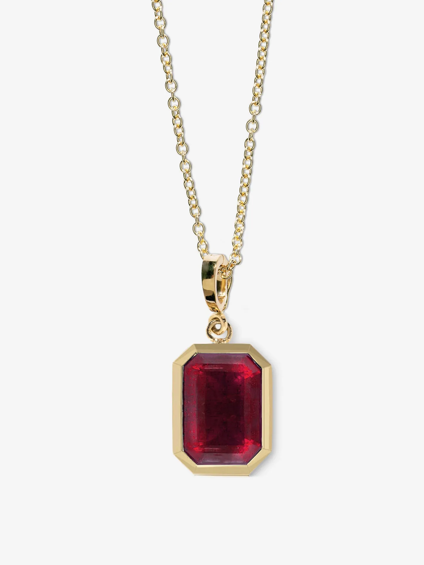 Rich Large Bezel Ruby Charm<AZLEE Jewelry Clearance