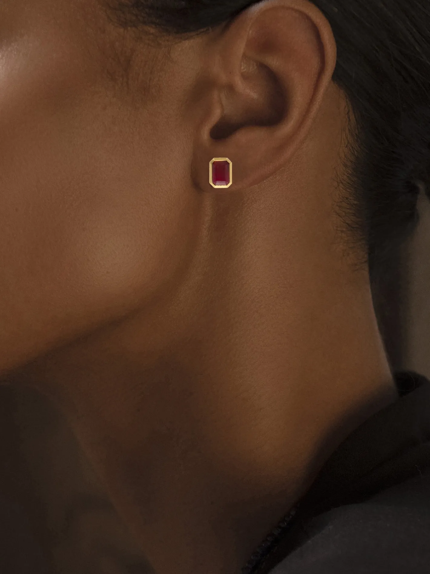 Rich Large Ruby Studs<AZLEE Jewelry Store