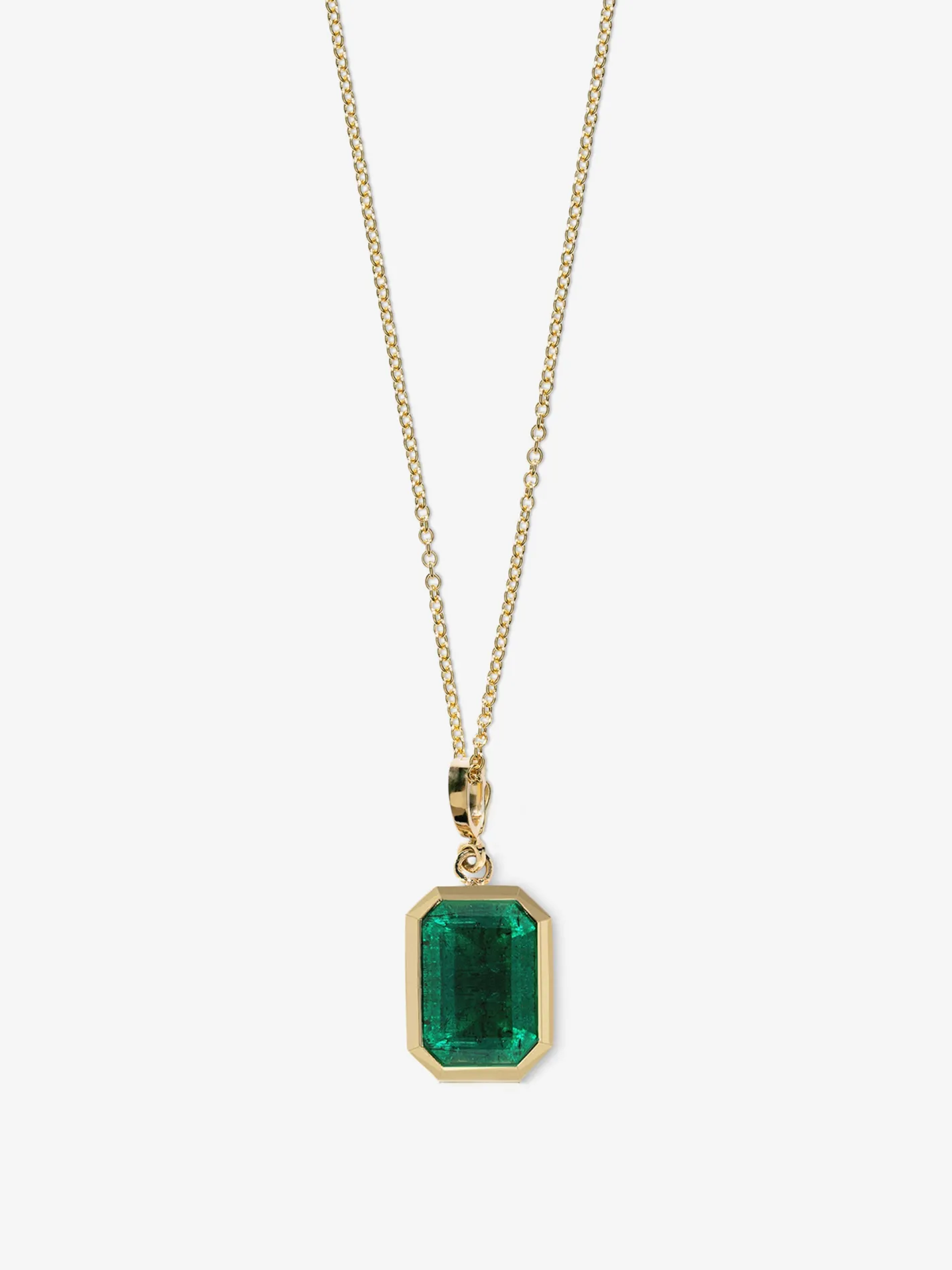 Rich Medium Bezel Emerald Charm<AZLEE Jewelry Fashion