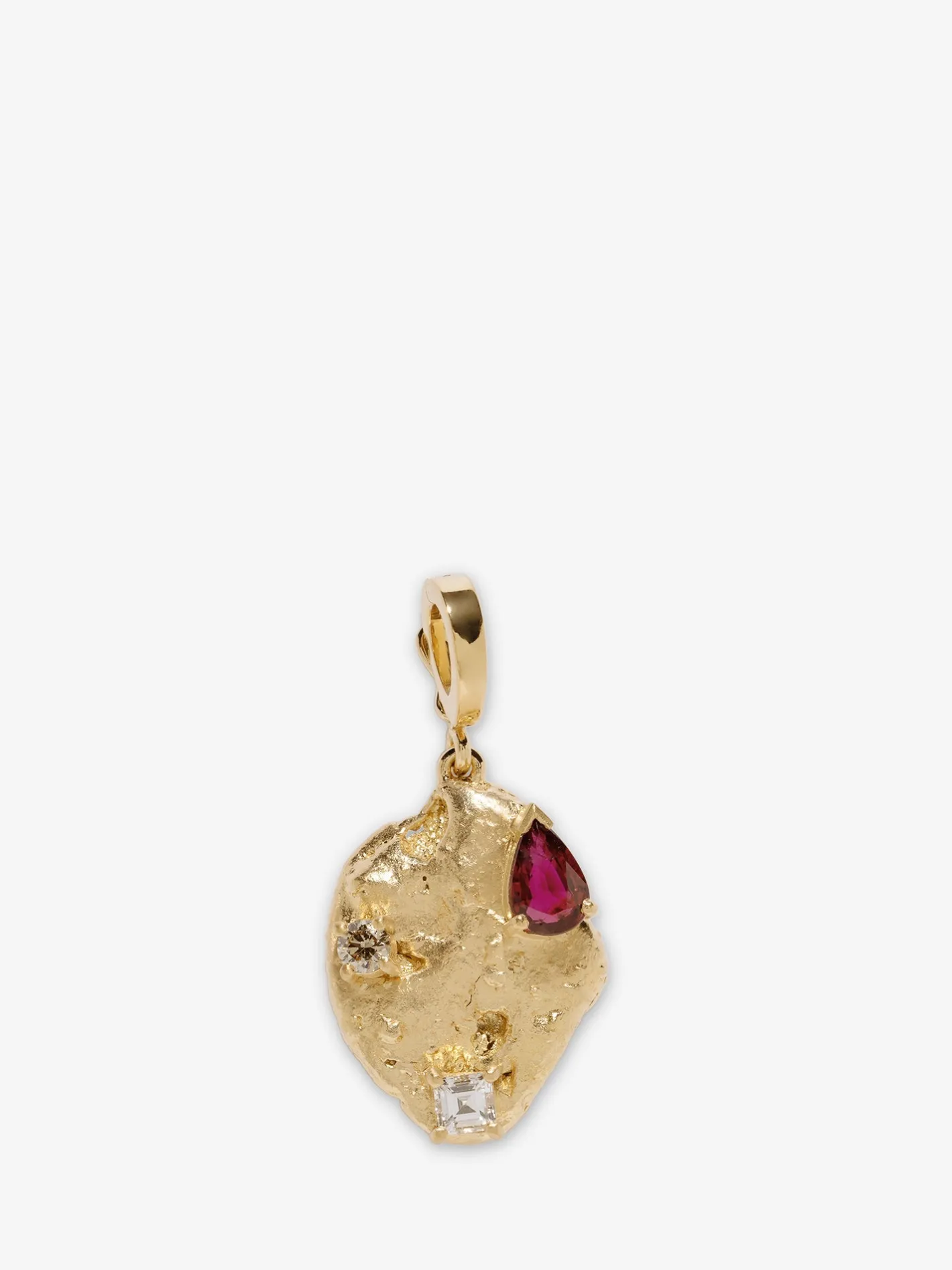 Ruby Scattered Large Gold Nugget Charm<AZLEE Jewelry Cheap