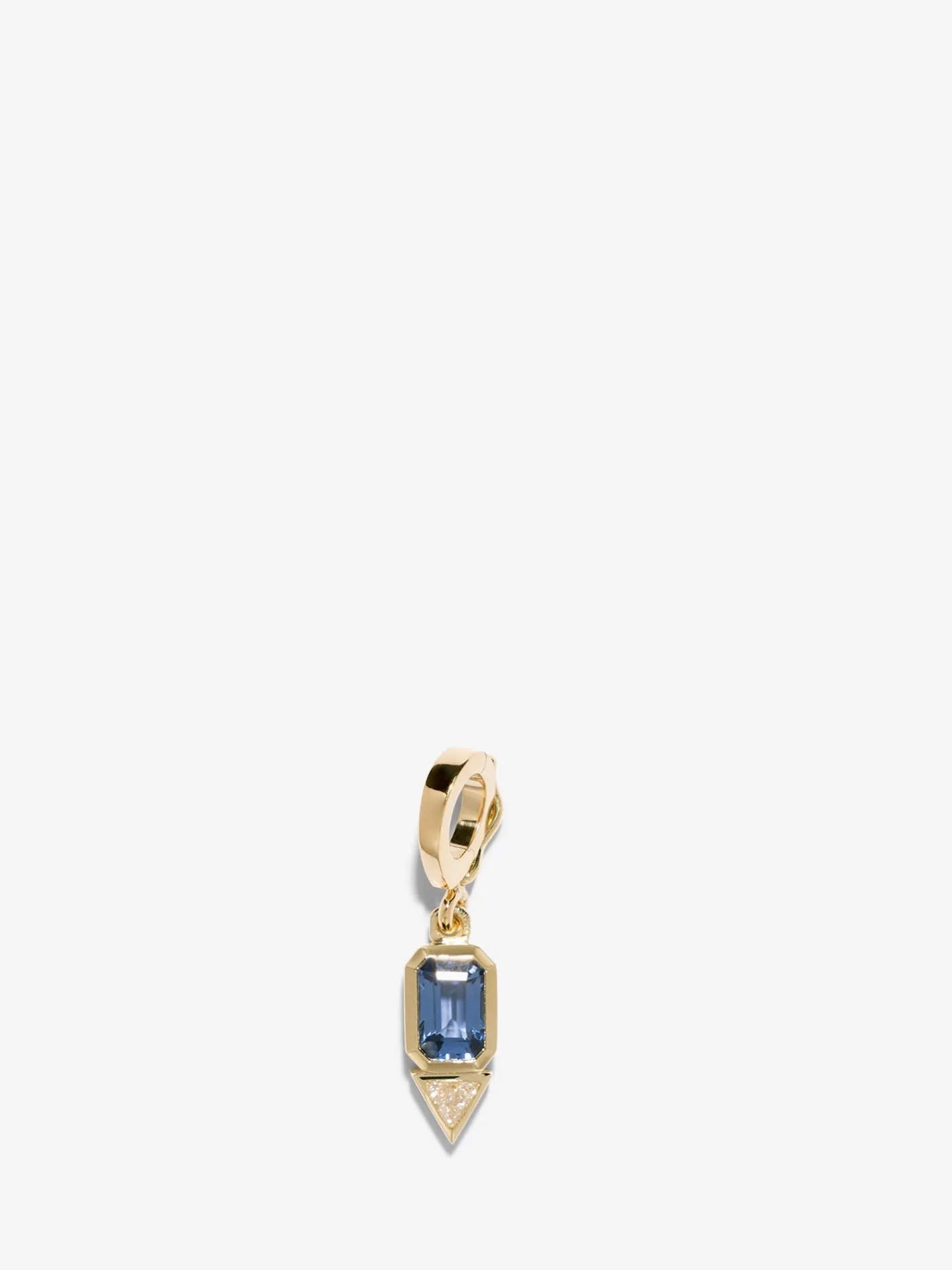 Sapphire & Trillion Diamond Charm<AZLEE Jewelry Clearance