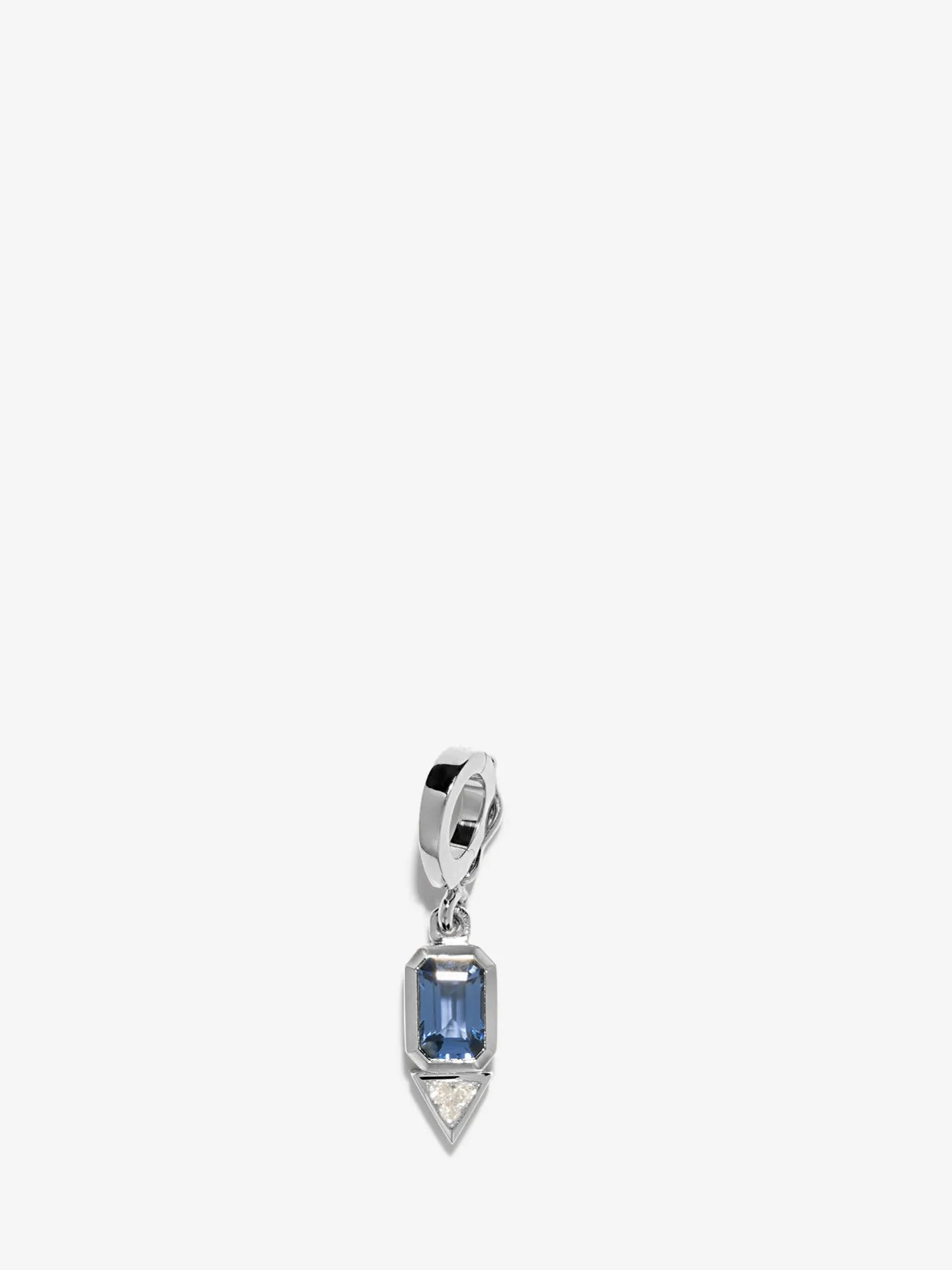 Sapphire & Trillion Diamond Charm<AZLEE Jewelry Clearance