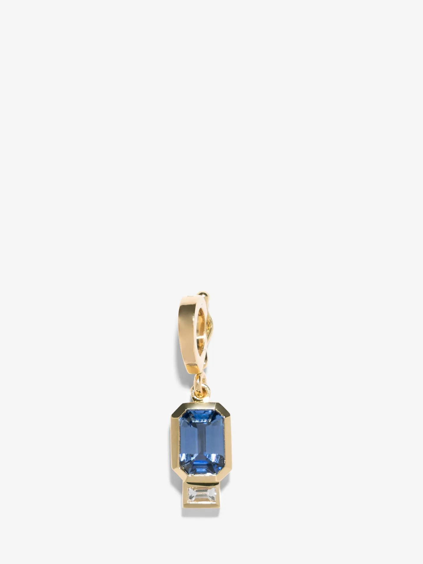 Sapphire and Baguette Diamond Charm<AZLEE Jewelry Cheap