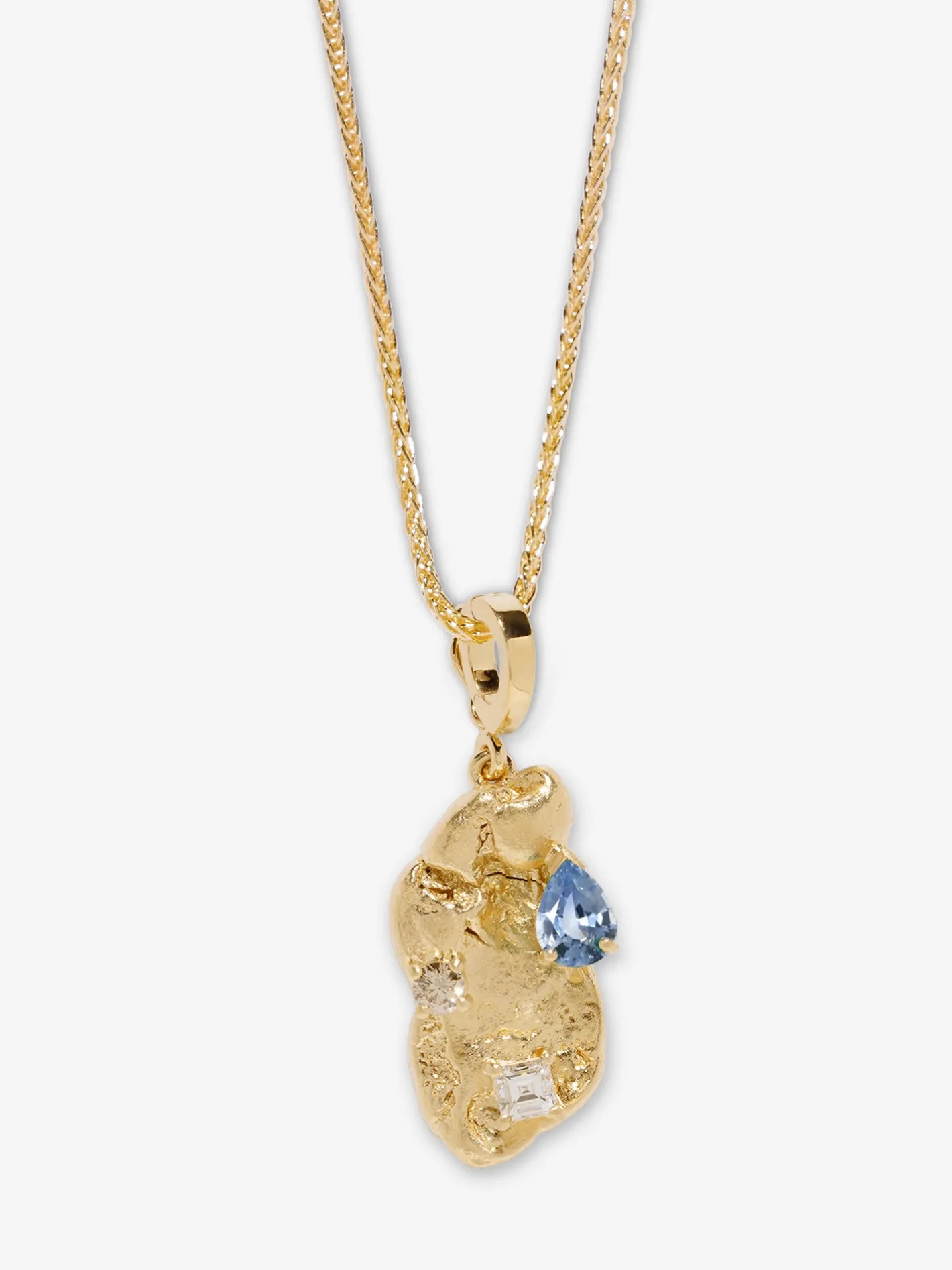 Sapphire Scattered Large Gold Nugget Charm<AZLEE Jewelry Hot