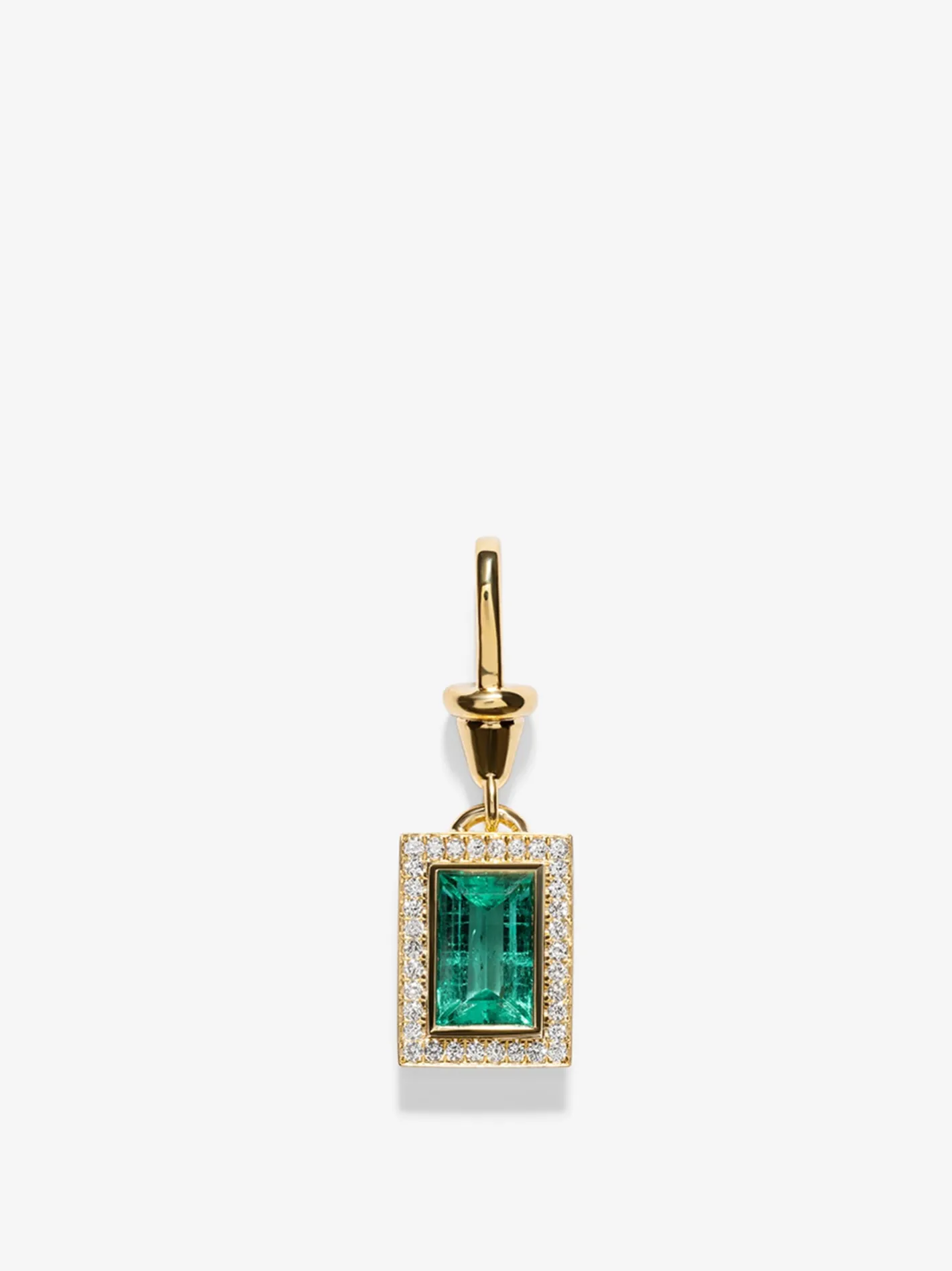 Silhouette Baguette Emerald Charm<AZLEE Jewelry Outlet