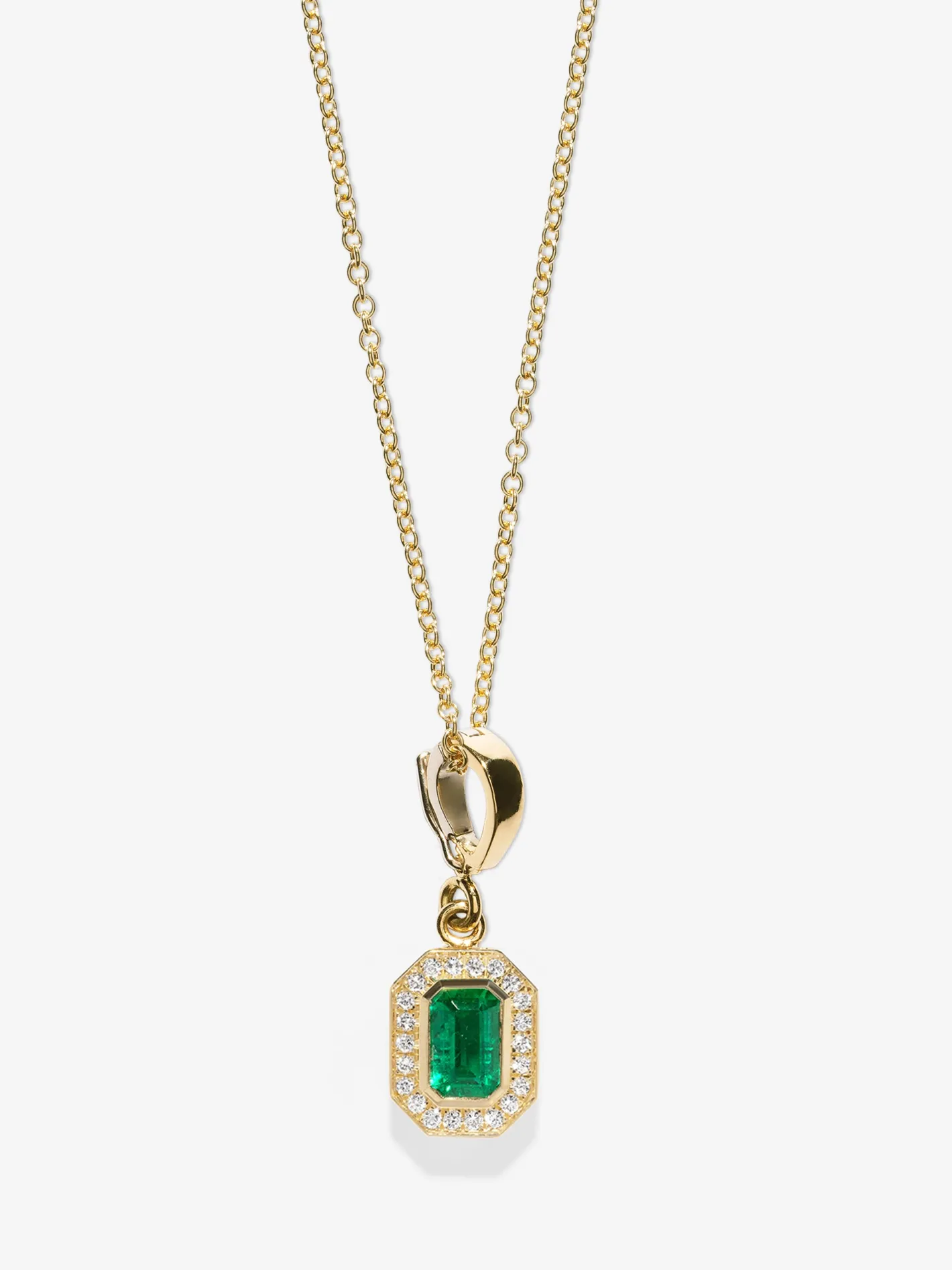 Silhouette Medium Emerald-Cut Emerald Charm<AZLEE Jewelry Outlet