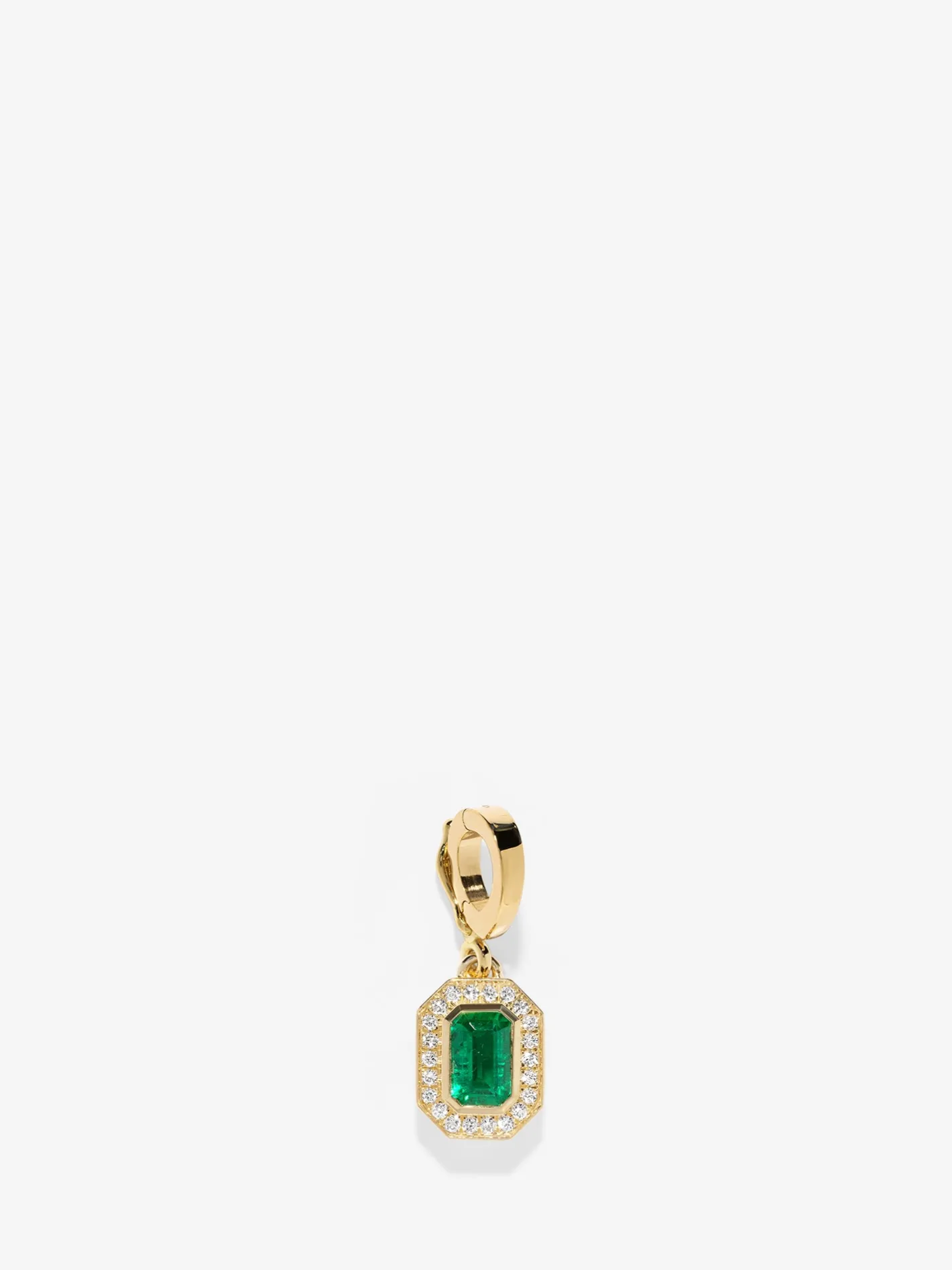 Silhouette Small Emerald-Cut Emerald Charm<AZLEE Jewelry Hot