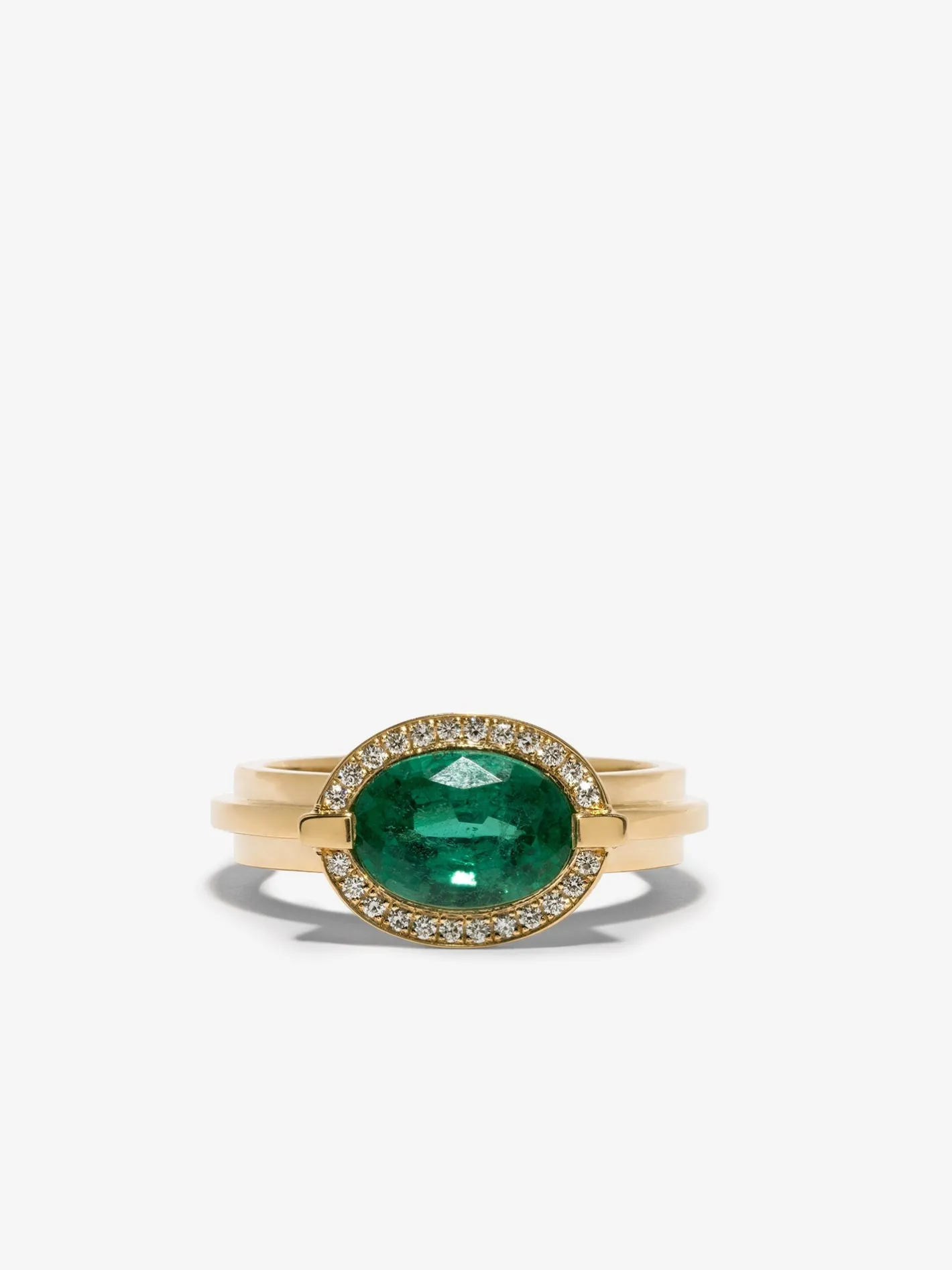 Staircase Emerald & Diamond Floating Ring<AZLEE Jewelry Sale