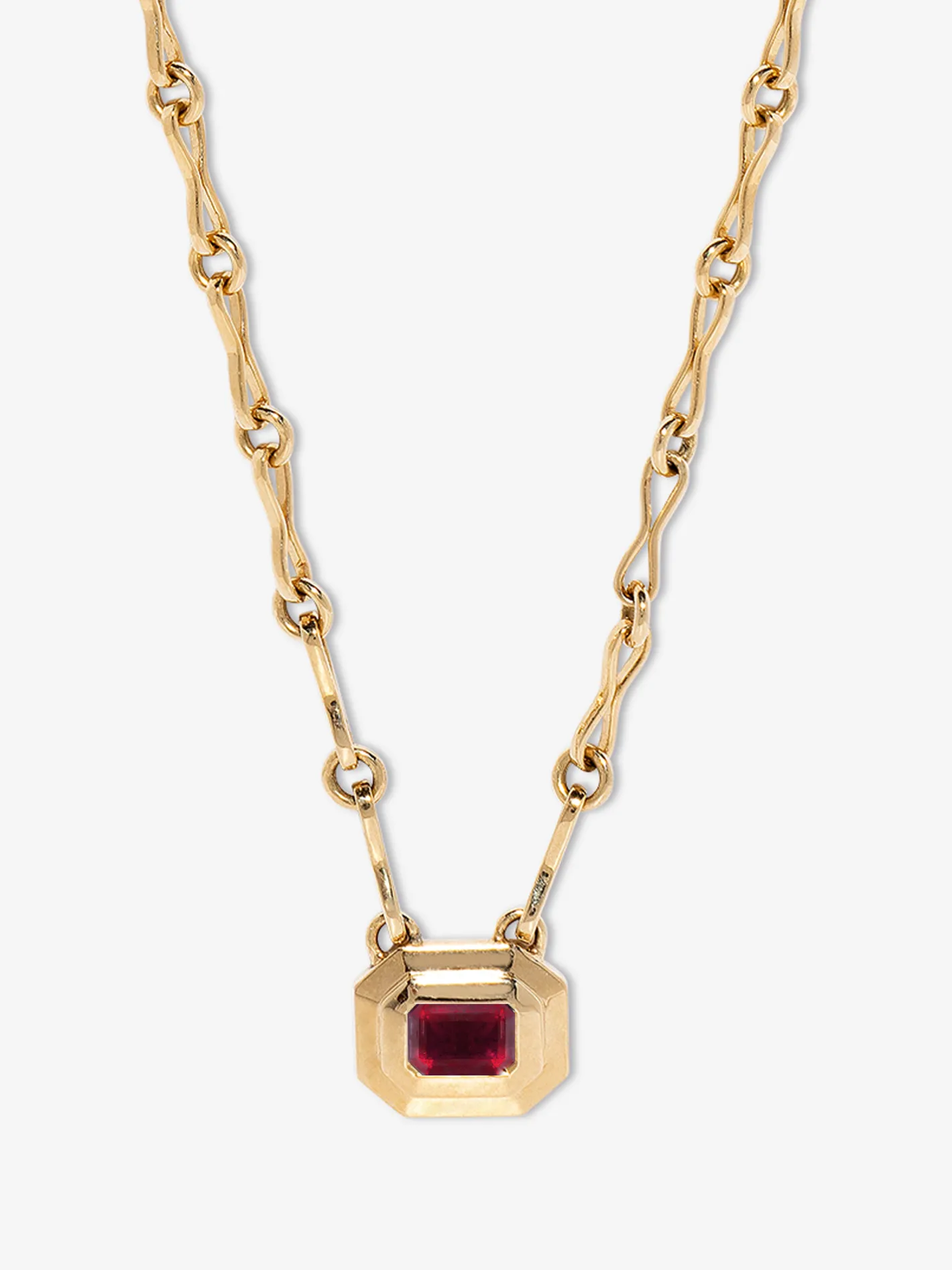 Staircase Ruby Motif Chain Necklace<AZLEE Jewelry Clearance