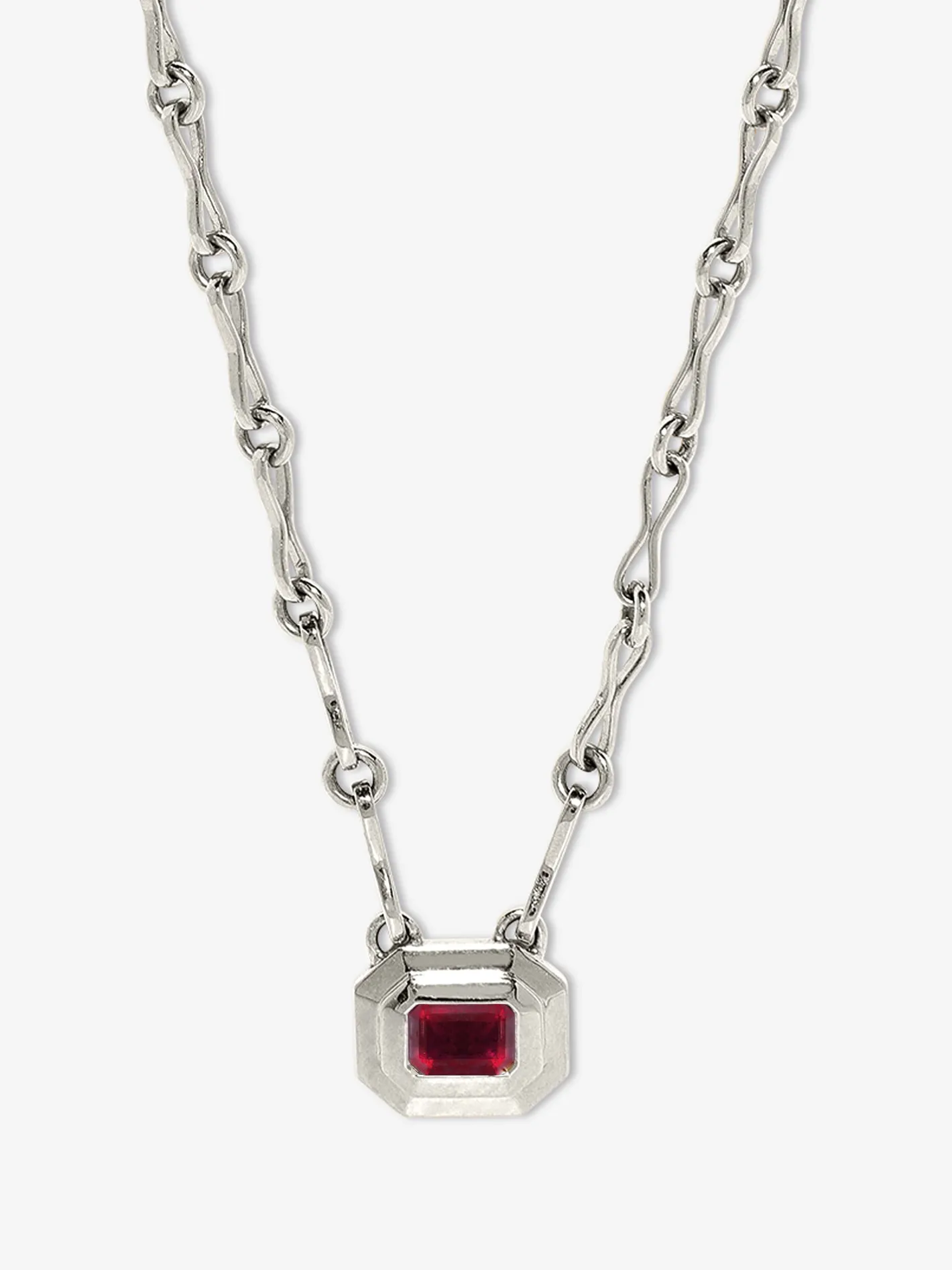 Staircase Ruby Motif Chain Necklace<AZLEE Jewelry Clearance