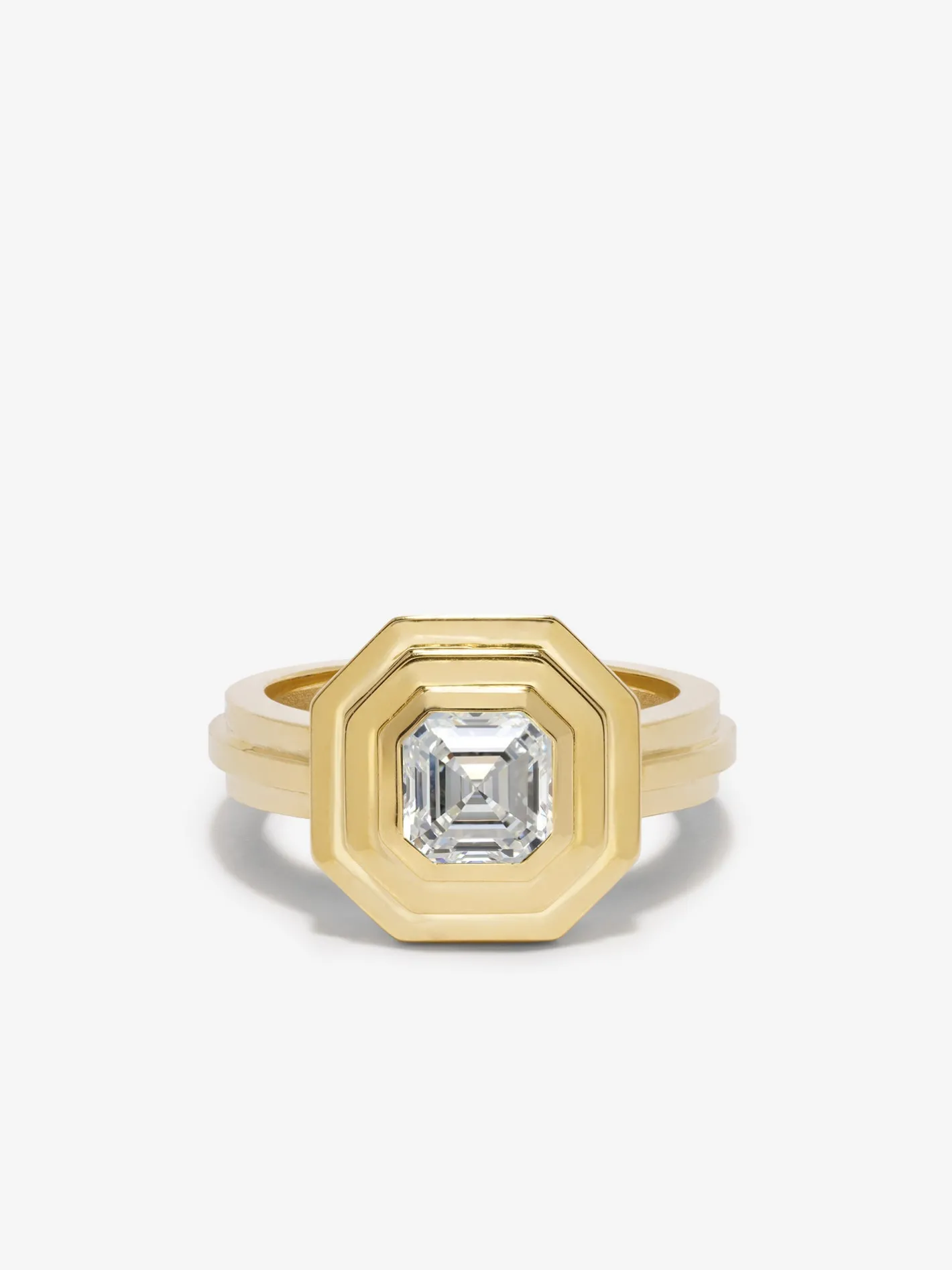 Staircase 2-Tier Asscher Diamond Ring<AZLEE Jewelry Hot