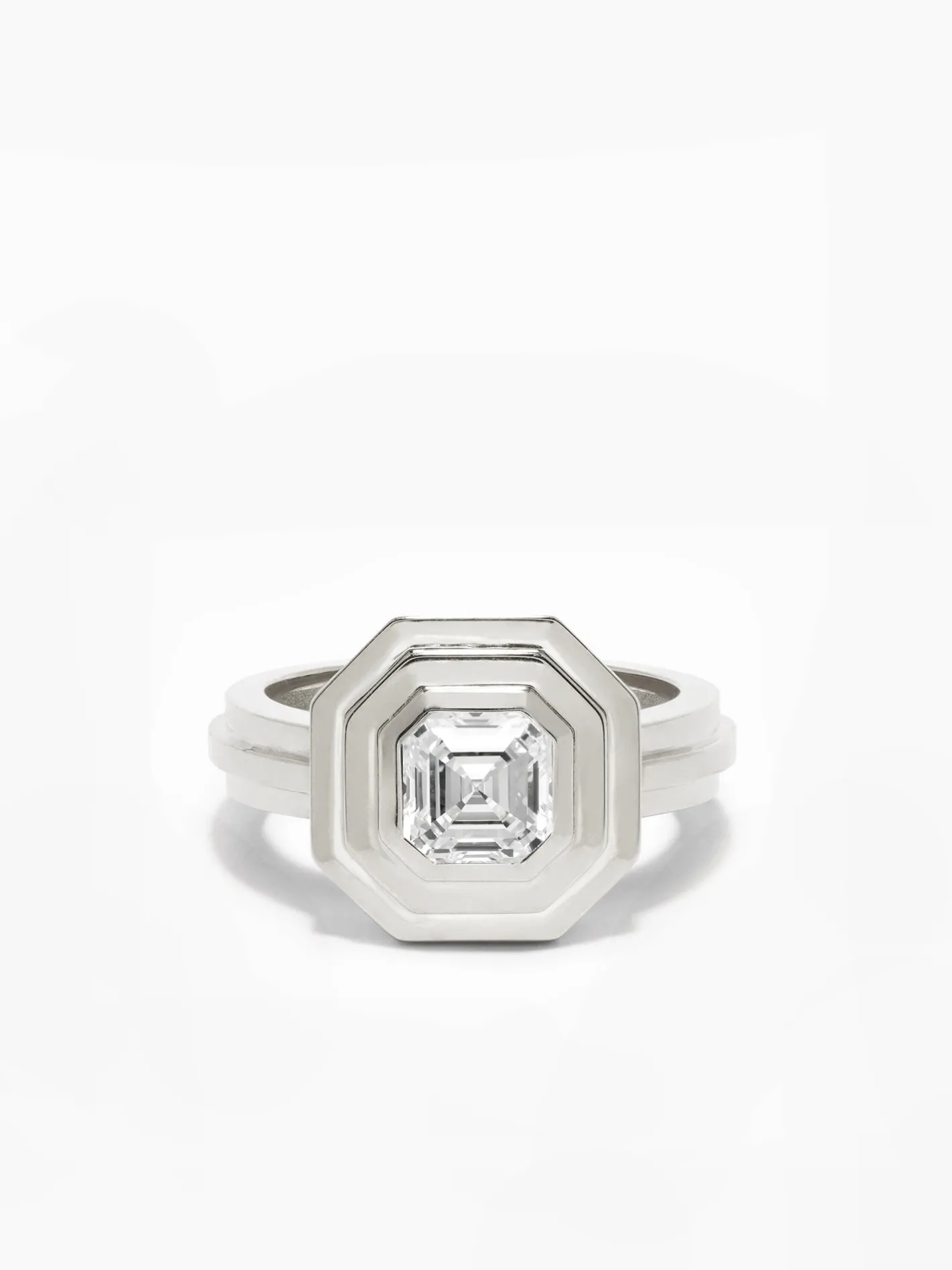 Staircase 2-Tier Asscher Diamond Ring<AZLEE Jewelry Hot