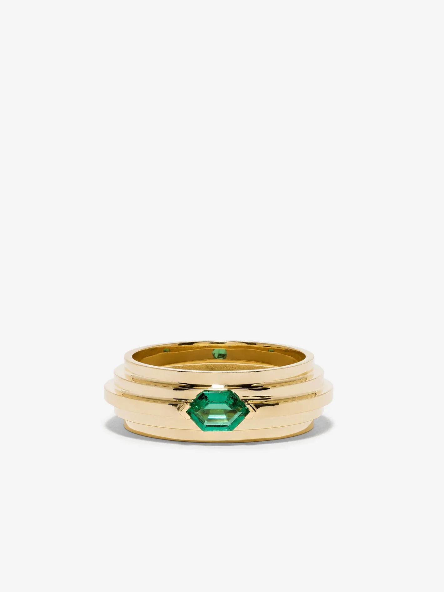 Staircase 5-Tier Emerald Hexagon Ring<AZLEE Jewelry Hot