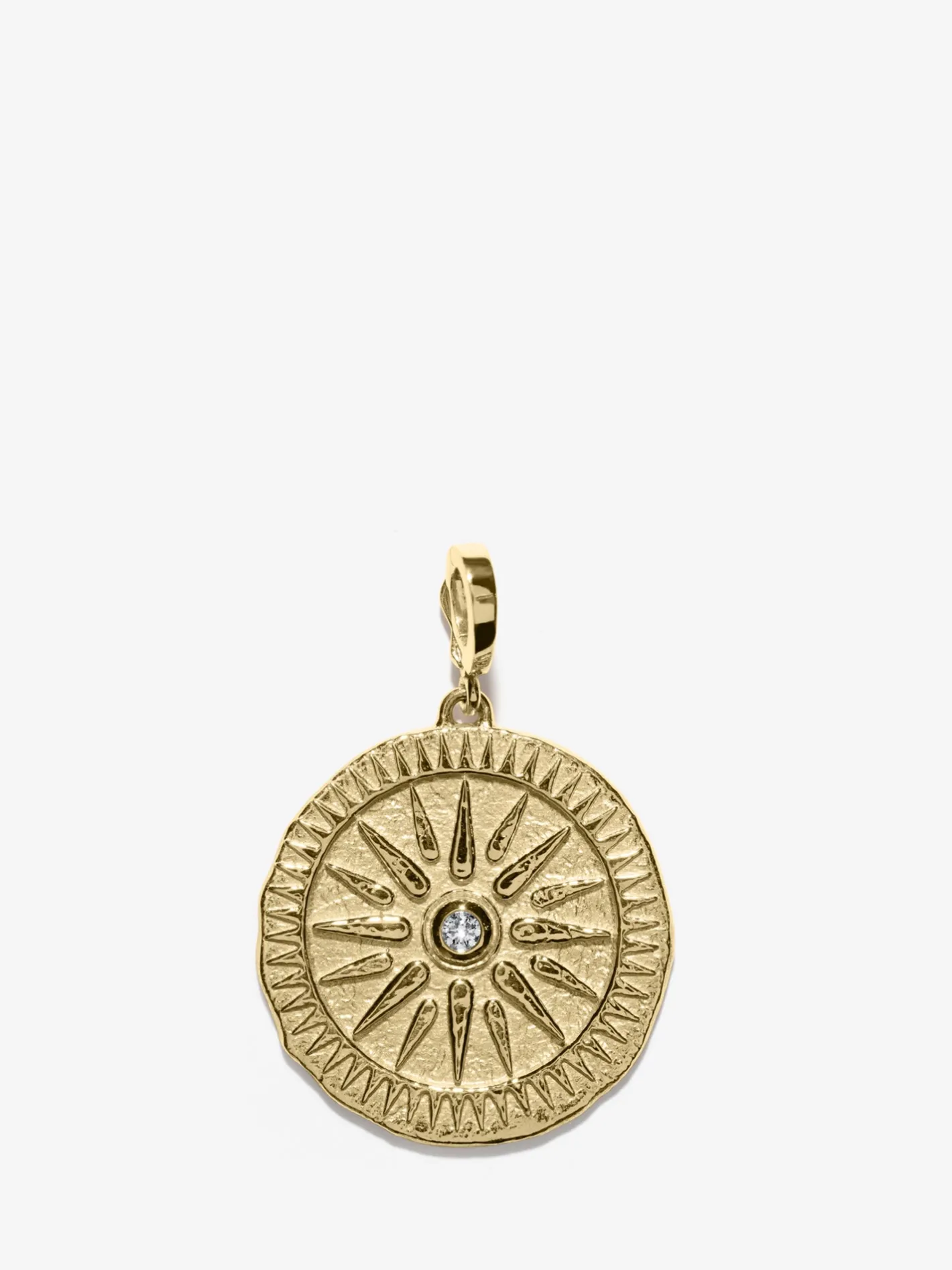 Sunburst Large Diamond Coin Charm<AZLEE Jewelry Outlet
