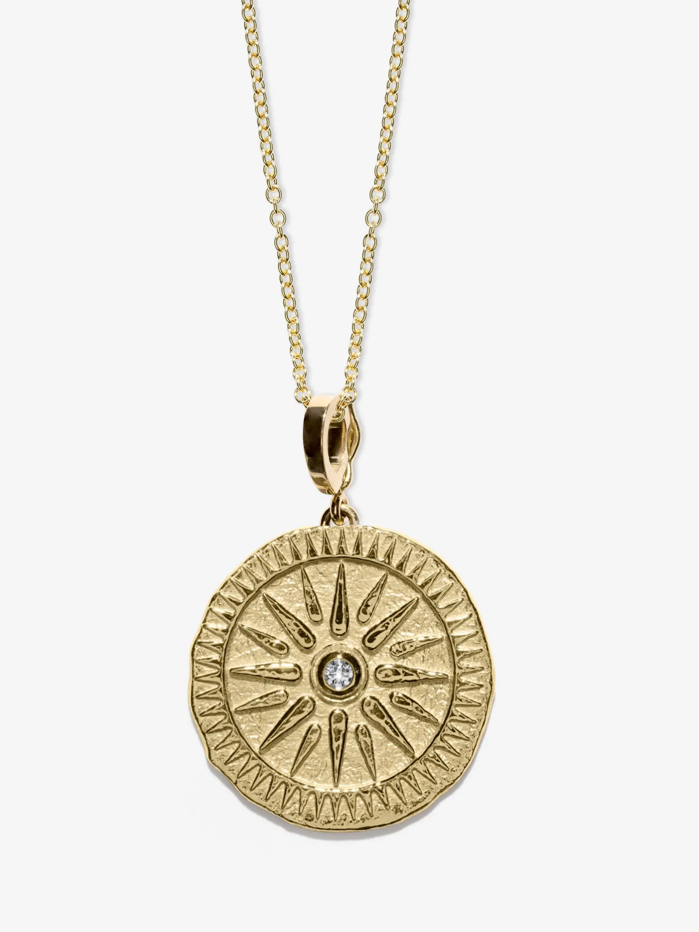 Sunburst Large Diamond Coin Charm<AZLEE Jewelry Outlet