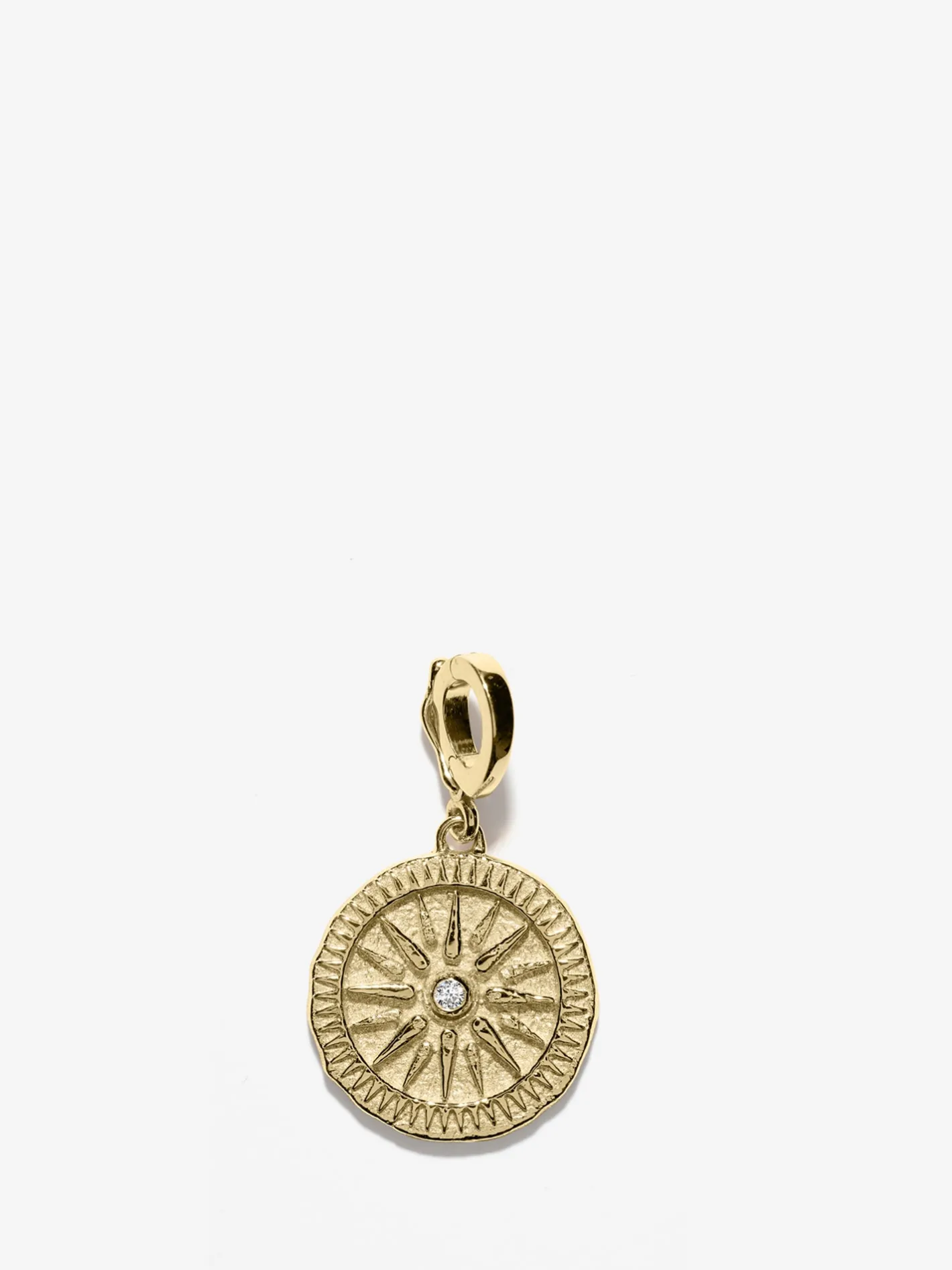 Sunburst Small Diamond Coin Charm<AZLEE Jewelry Sale