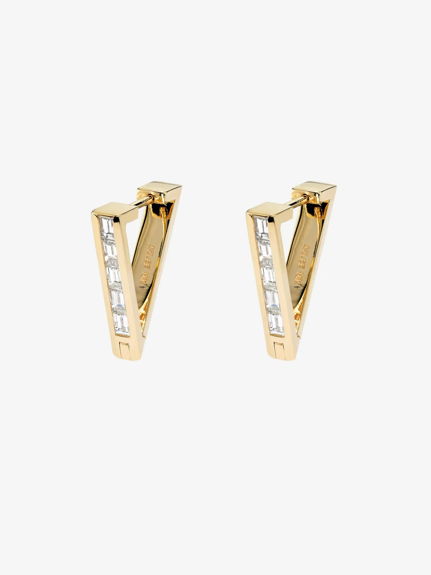 V Baguette Diamond Hoops<AZLEE Jewelry Flash Sale