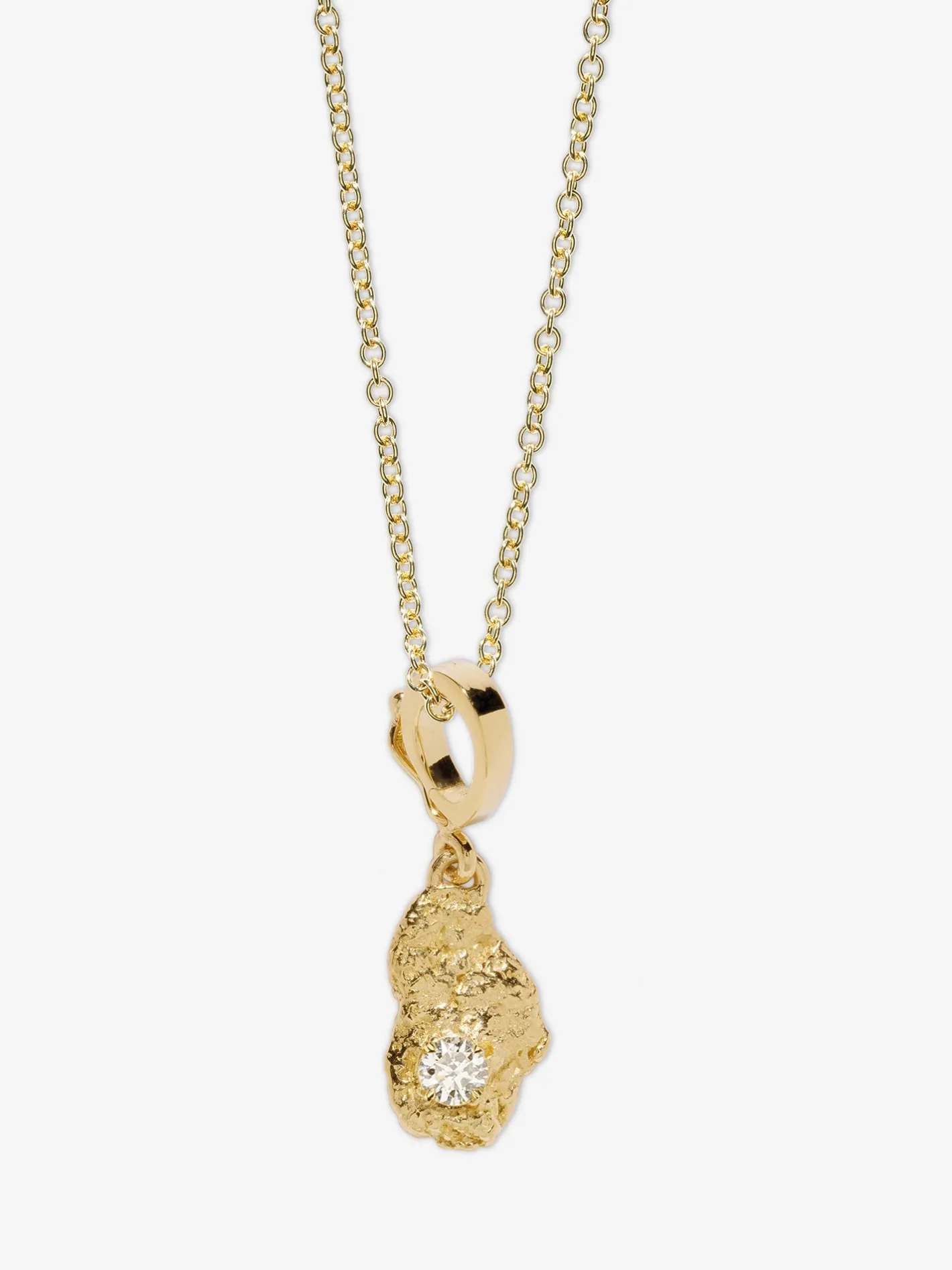 White Diamond Scattered Small Gold Nugget Charm<AZLEE Jewelry Cheap