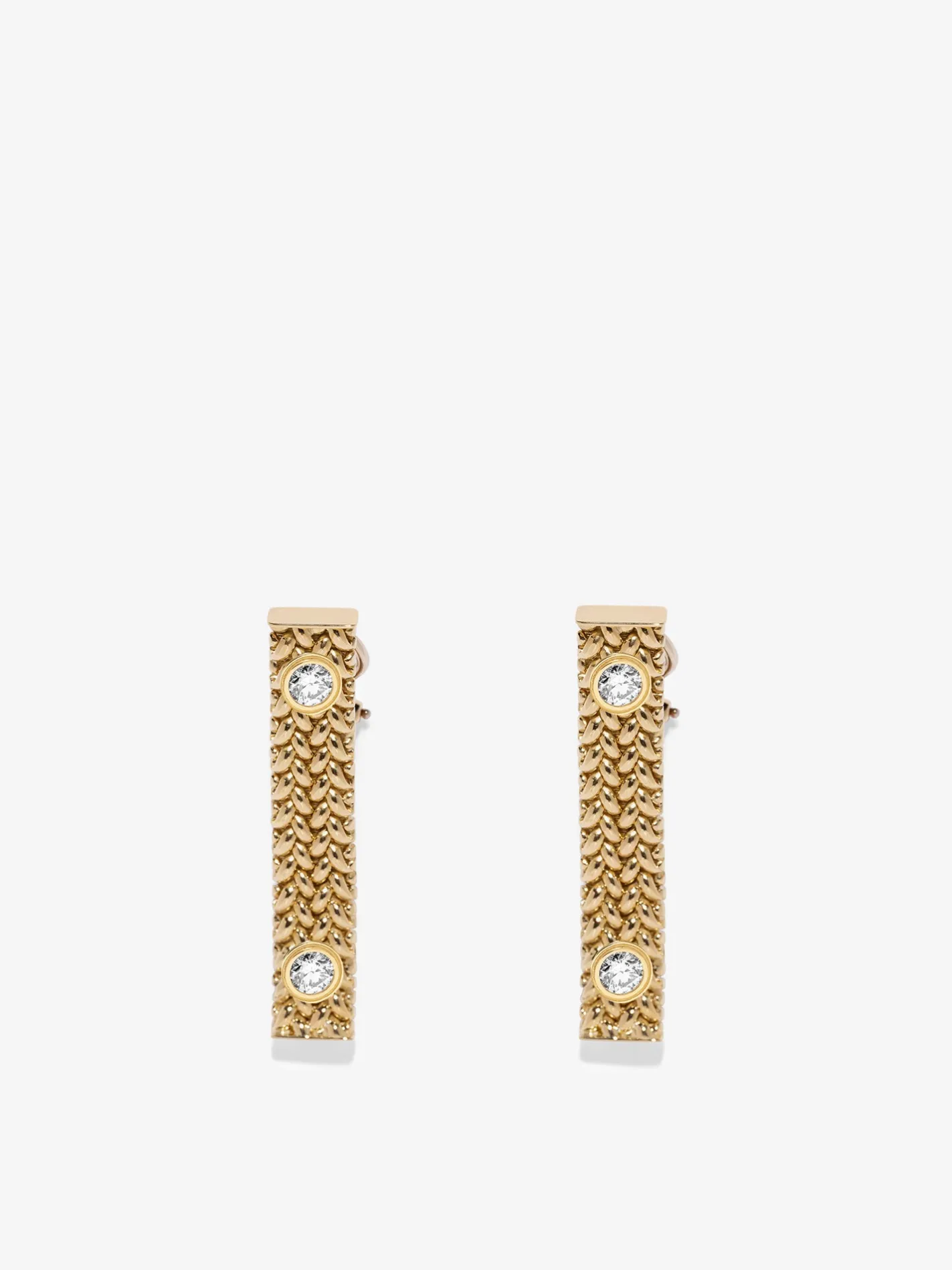 Woven Chain Diamond Earrings<AZLEE Jewelry Store